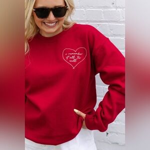 Girl Tribe Co. All too well heart embroidered Taylor swift sweatshirt